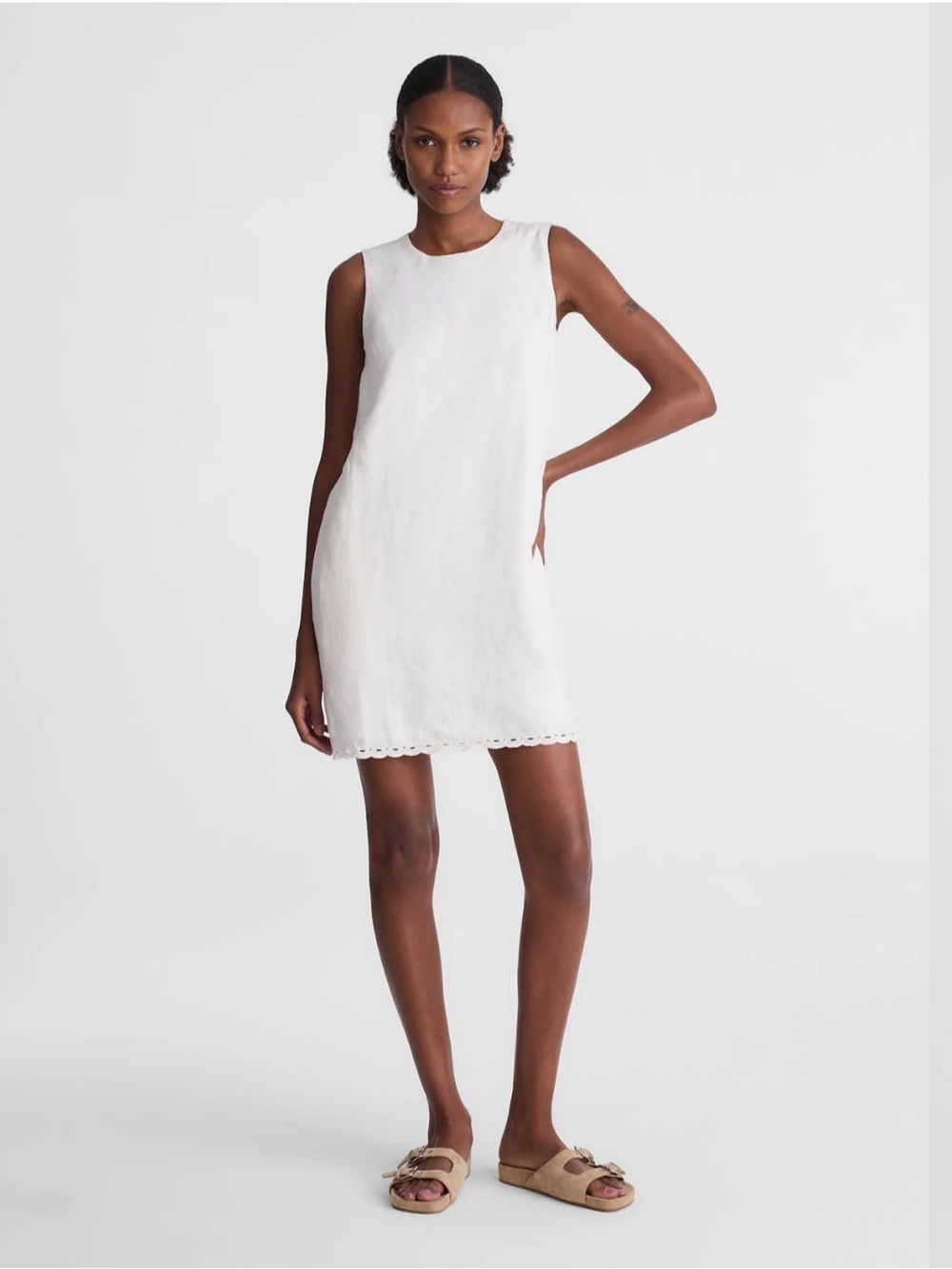 Madewell Linen  Mini Dress in Cream Medium NWT